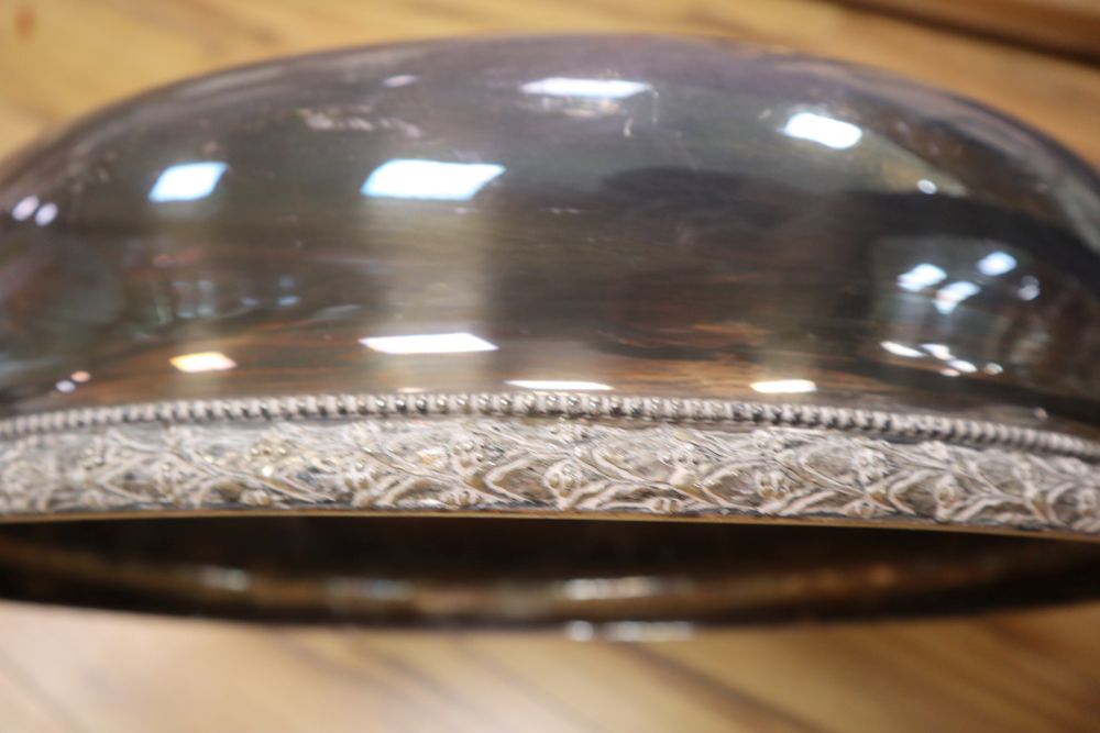 A silver plated meat dish cover